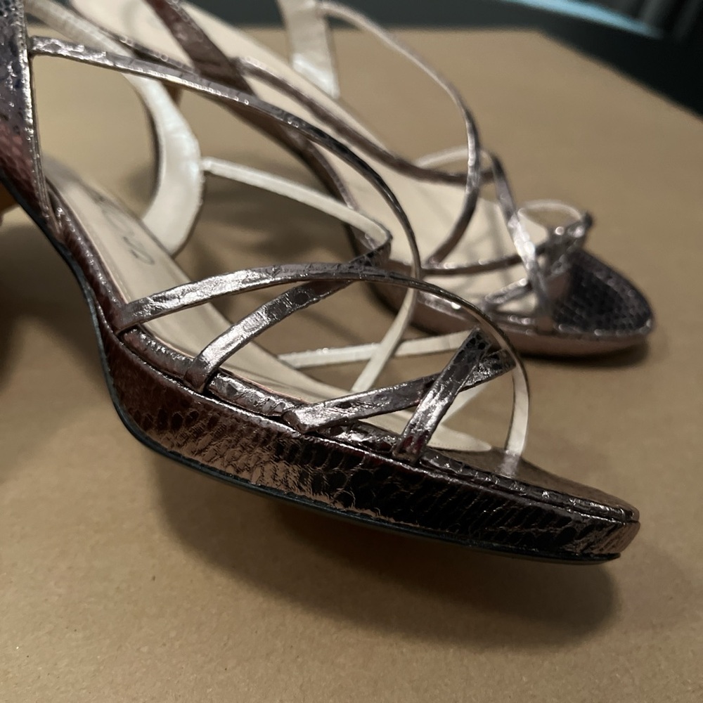Caparros Women's Strappy Metallic Heels - Picture 8 of 8
